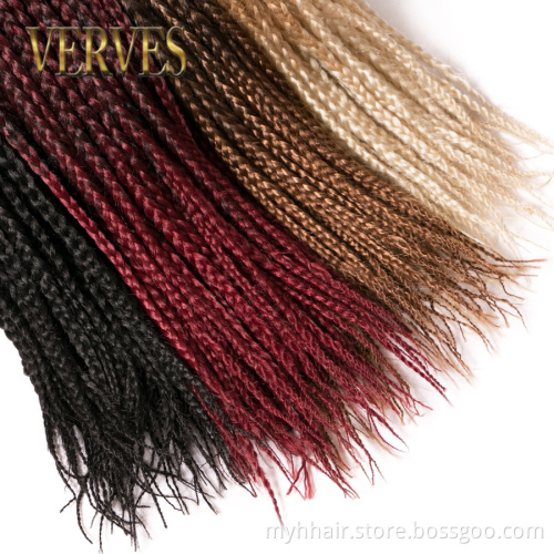 Short 14 Inch Box Braids Hair ombre Crochet Hair Extensions 22 roots/pack brown blond,black color synthetic Hair Afro for Women